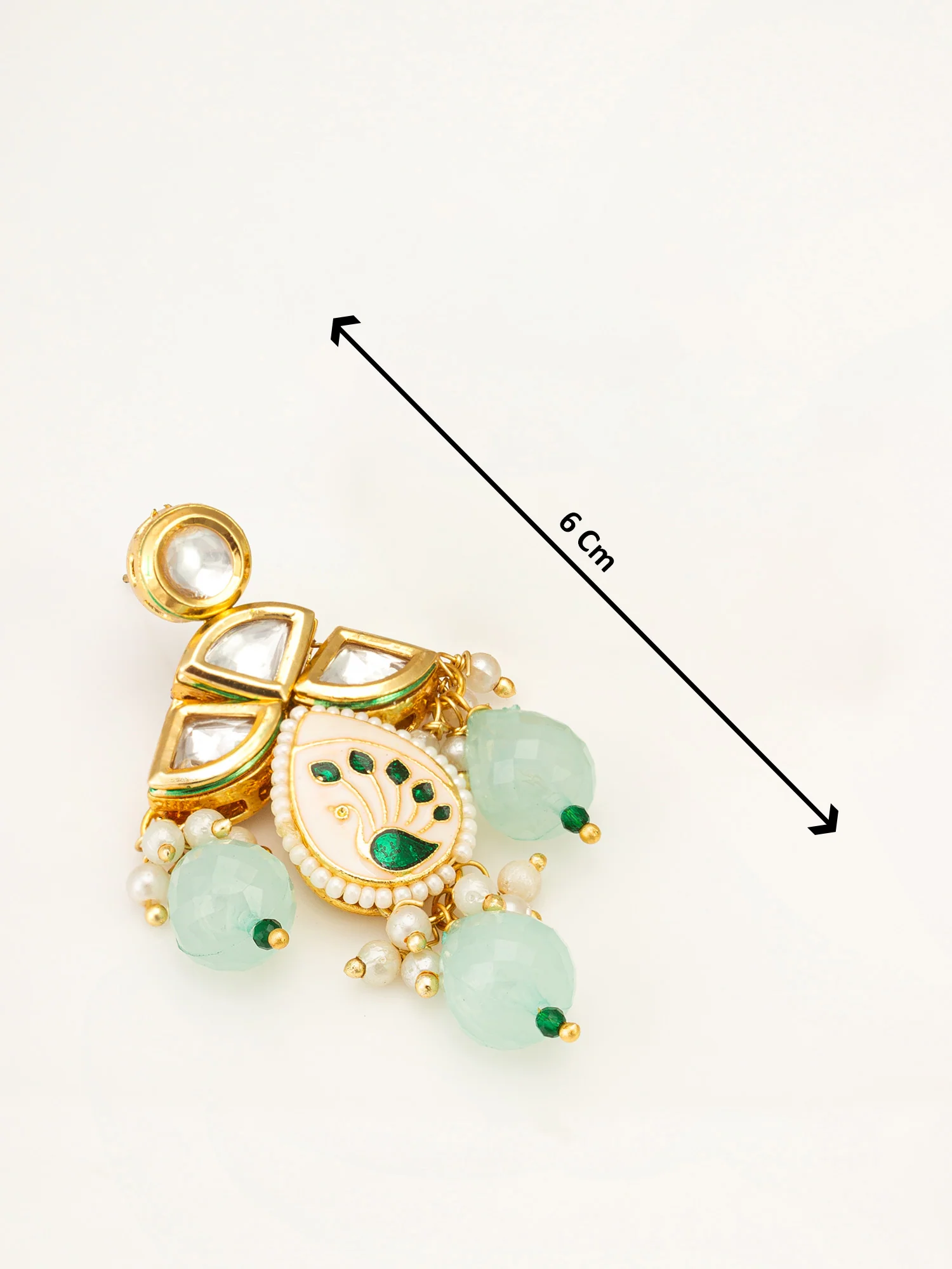 Traditional Kundan Drop Earrings - Image 3