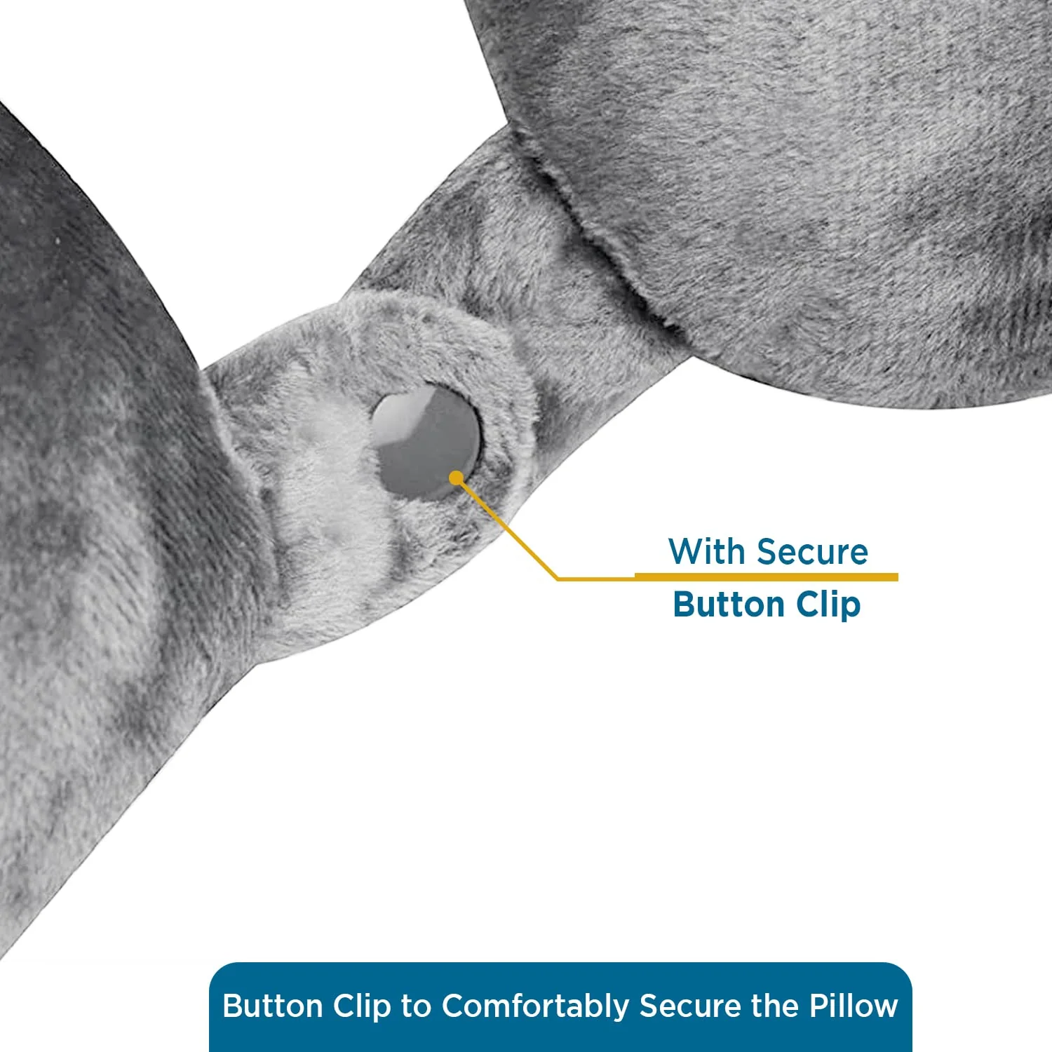 Sleepsia Velvet Memory Foam Neck Travel Pillow (Grey, Pack of 1) - Image 5