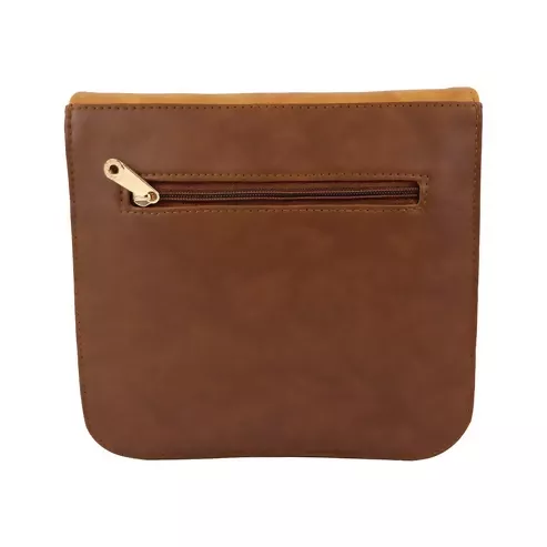 Trendy Grey Women's Sling Bag – Travel-Ready & Stylish (Brown / Beige) - Image 5