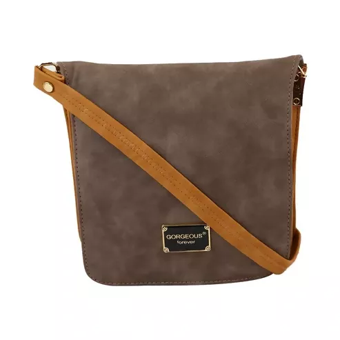 Trendy Grey Women's Sling Bag – Travel-Ready & Stylish (Brown / Beige) - Image 7