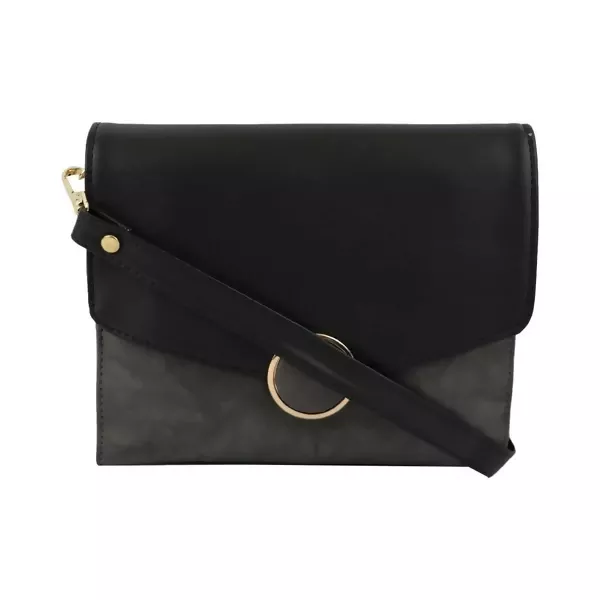 Trendy Women's Sling Bag with comfort (Black/Gray) - Image 4