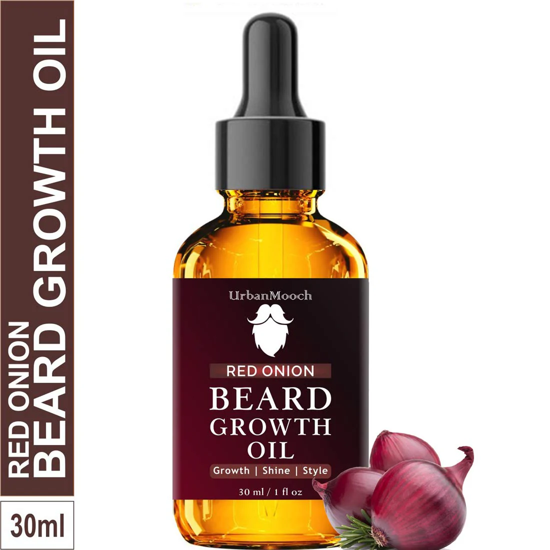 UrbanMooch | Beard Grooming Kit | Onion Beard Oil & U-Shape Comb for Men | Promotes Growth & Nourishes Beard - Image 2