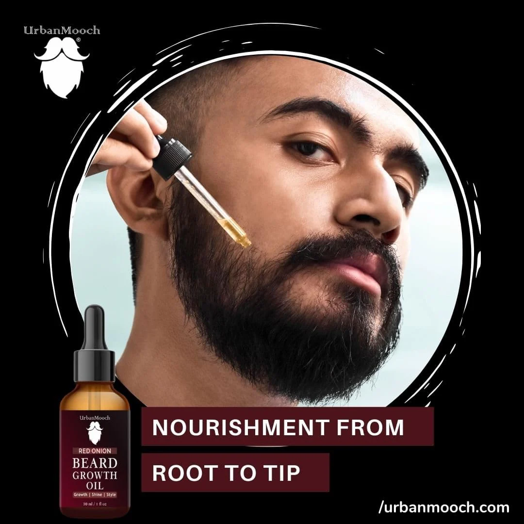 UrbanMooch Improved Onion Beard Growth Oil For Men | Enriched With Natural Herbs & Jadibuti (30 Ml) | Beard Softener | Paraben Free | Fills Patchy Beard | For Thicker & Longer Beard - Image 3