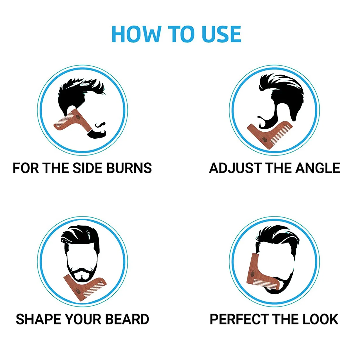 UrbanMooch Red Sandalwood Beard Shaper Comb For Men | Beard Shaping Tool For Best Shape Of Beard | Sandalwood Hair Comb | Style Your Beard Your Way At Home - Image 5