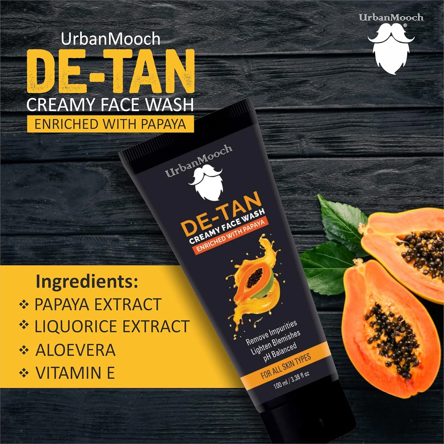UrbanMooch Skin Brightening & Lightening Detan Facewash And Detan Face Scrub Combo For Instant Tan Removal - Image 3