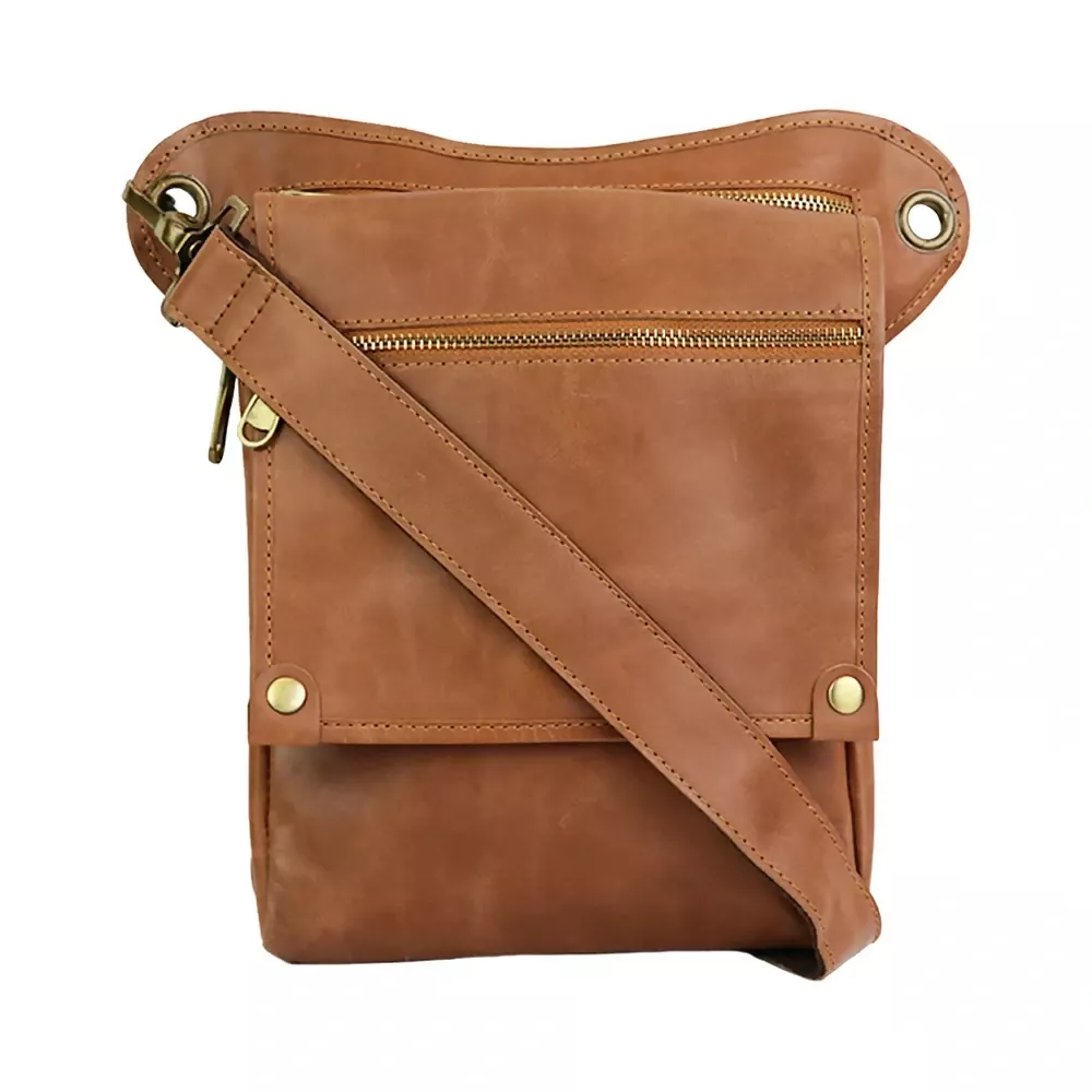 Vintage PU Leather Utility Bag – Multi-Pocket Travel & Everyday Bag (Brown) - Image 5