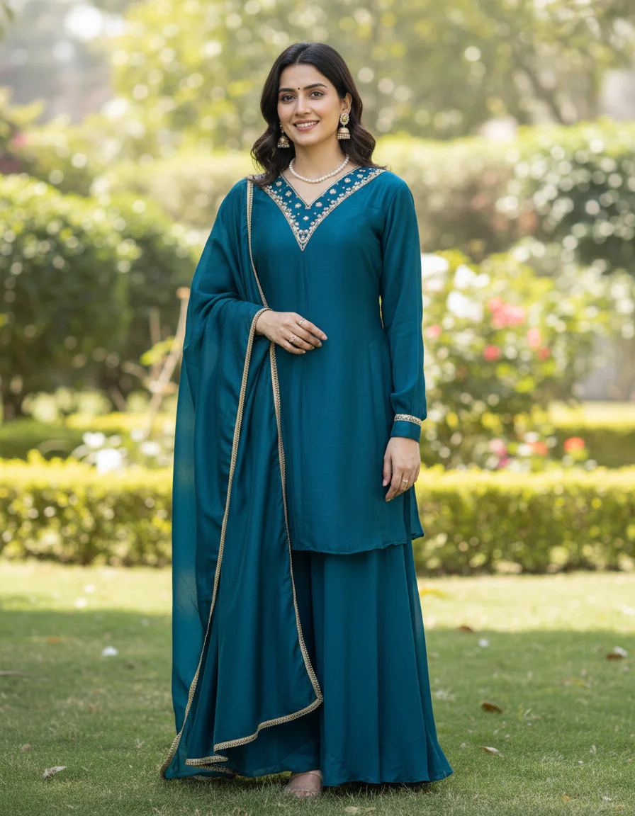 Women Latest Kurta Plazoo Sets With Dupatta - Image 22