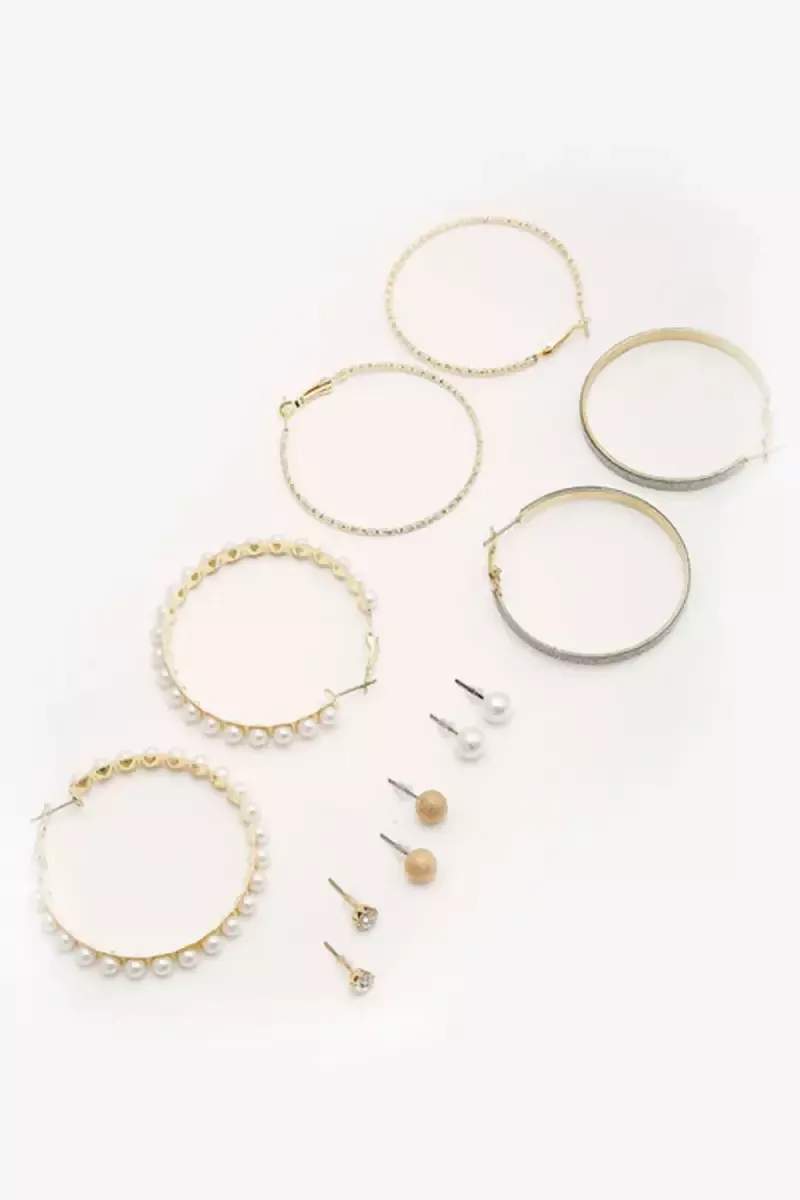 YouBella- Set of 6 Gold Plated Hoop and Stud Earrings for Girls & Women(Gold,6) - Image 2